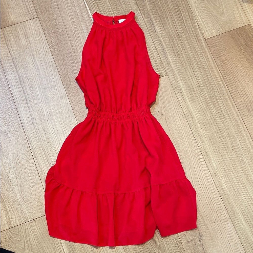 Aritzia Wilfred Effet Mini Red Dress Halter, Small